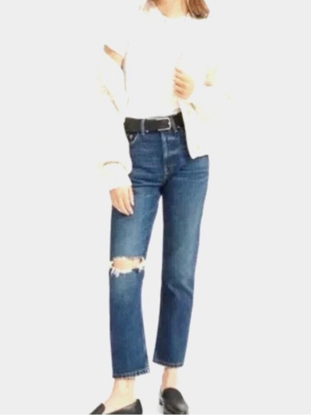 Everlane Distressed Cheeky Jean 25R - Picture 2 of 12